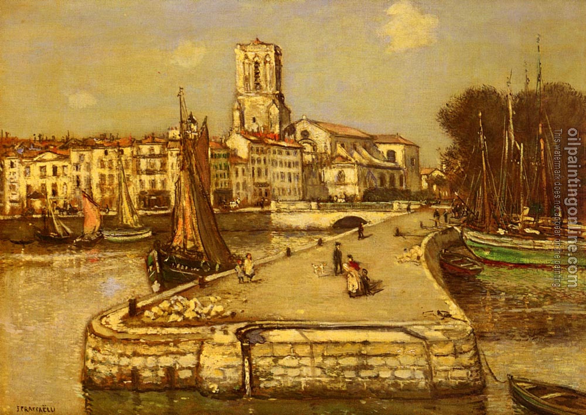 Jean Francois Raffaelli - A Sunlit Port